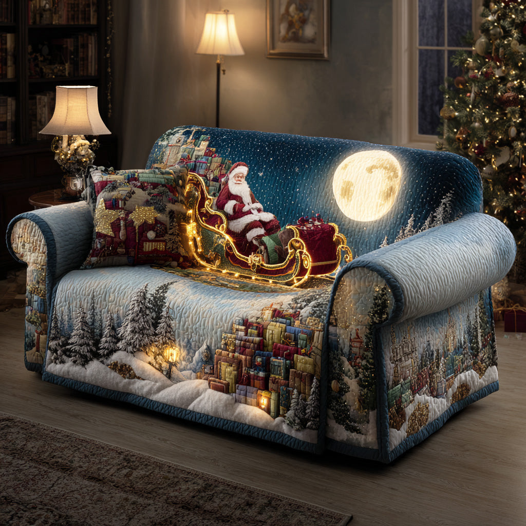 Christmas Moon Dream Quilted Sofa Cover Christmas Couch Cover Christmas Ideas For Family - Tradiviet
