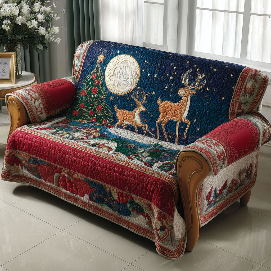 Christmas Moonrise Quilted Sofa Cover Christmas Sofa Cover Christmas Ideas For Women - Tradiviet