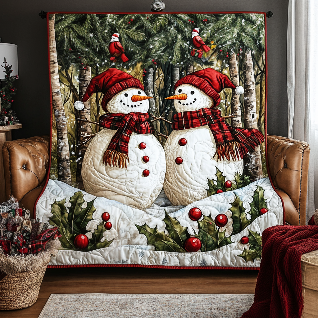 Christmas Snowfall Magic Quilted Blanket Home Decor Gift For Teacher - Tradiviet