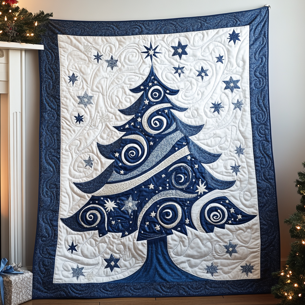 Christmas Swirl Quilted Blanket Room Ideas Gift For Room Decor - Tradiviet