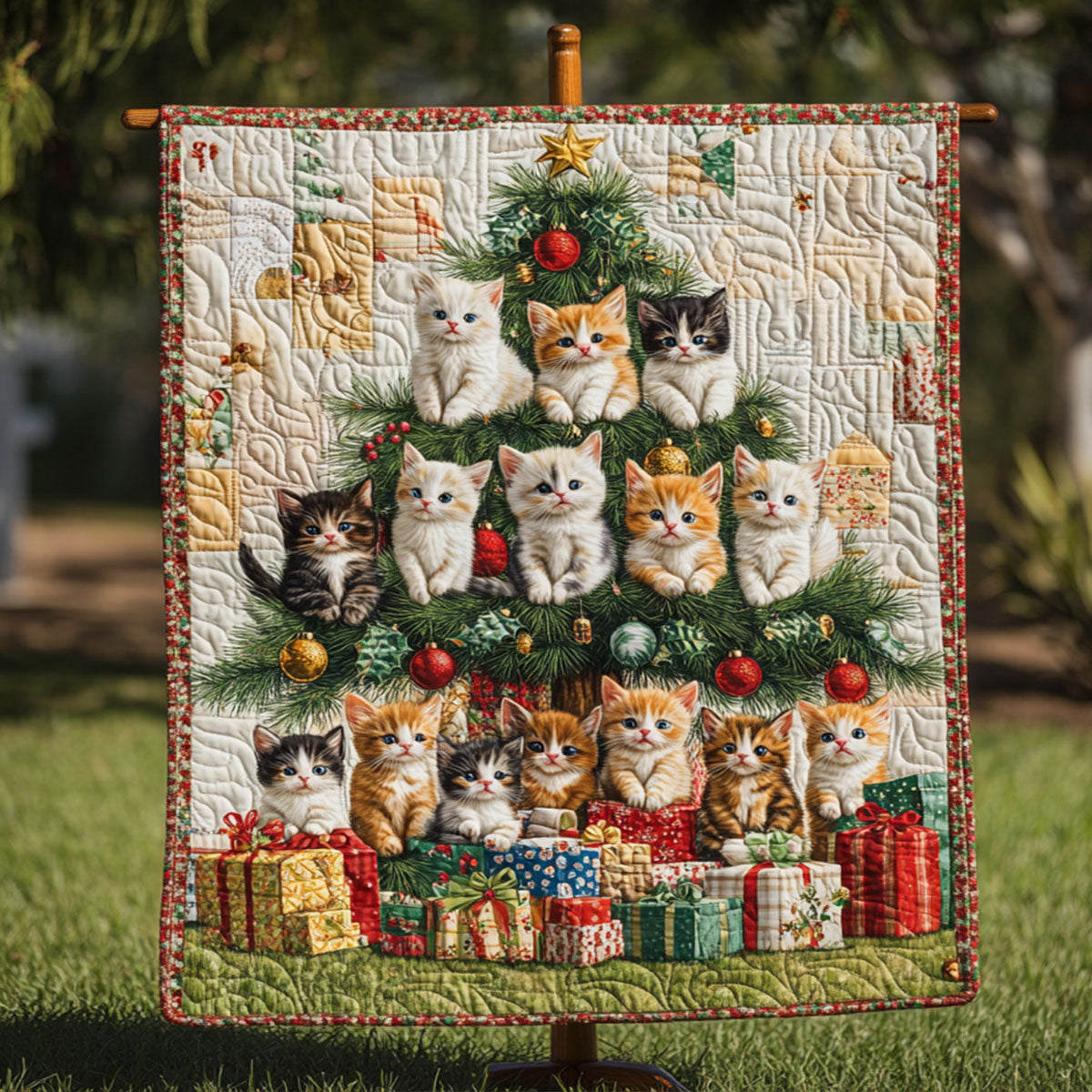 Christmas Tree Cuddles Quilted Blanket Living Room Ideas Gift For House Decor - Tradiviet