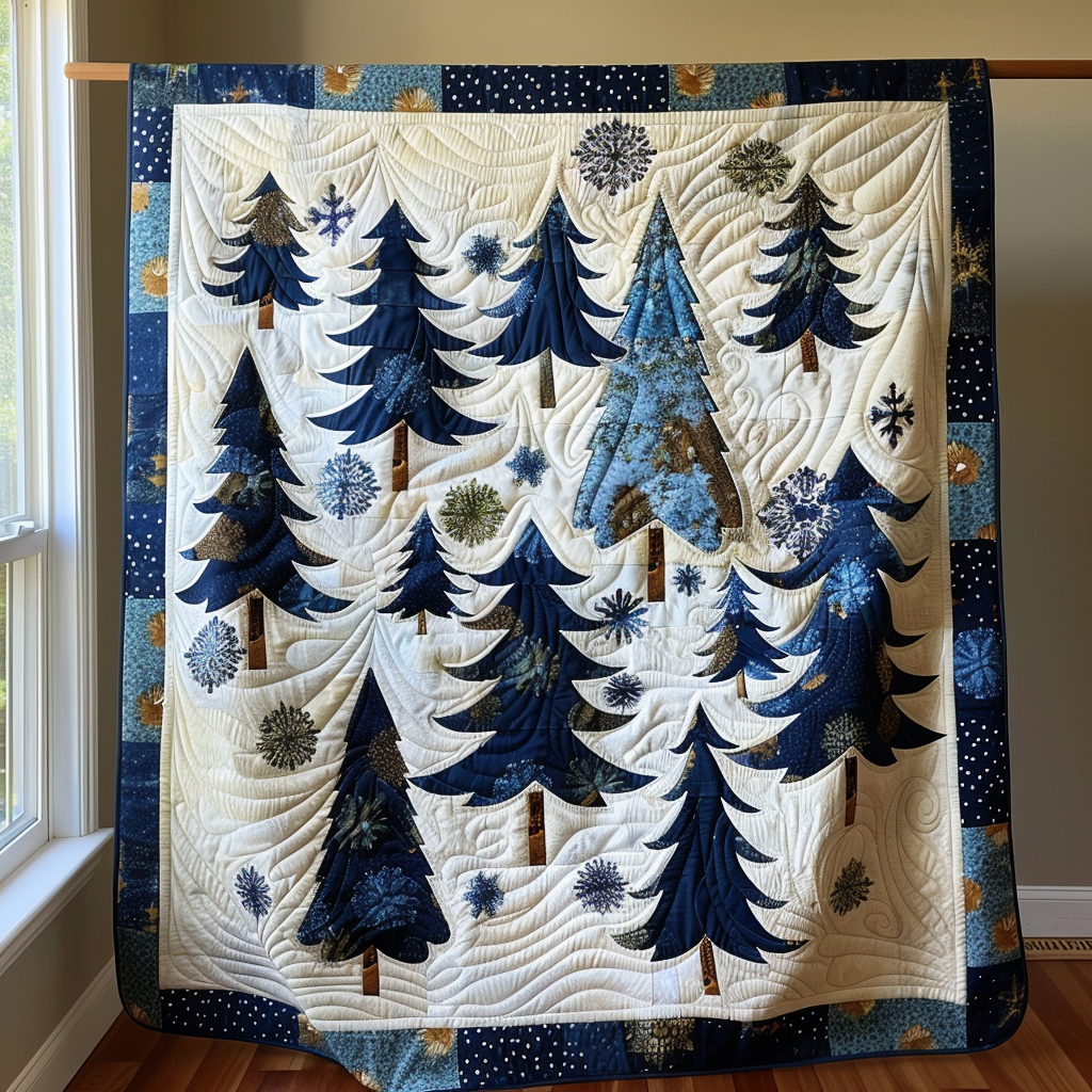 Christmas Tree Patterned Quilted Blanket Room Decorations Gift For Indoor Decor - Tradiviet