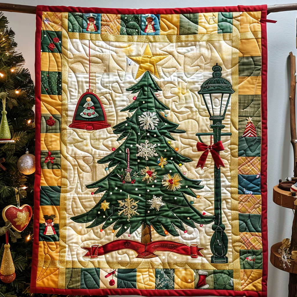 Christmas Trees Delight Quilted Blanket Holiday Living Decorations Gift For Living Room - Tradiviet