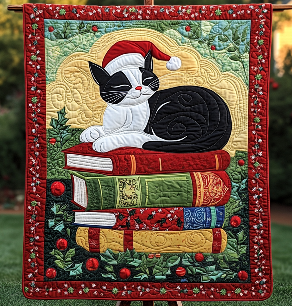 Christmas Whiskers Quilted Blanket Cute Room Decor Gift For Boho Decor - Tradiviet