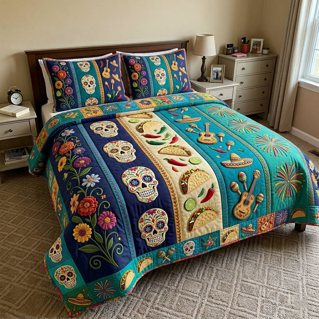 Cinco de Mayo Quilted Bedding Set Cinco Mayo Mountain Gift For Cinco Mayo - Tradiviet