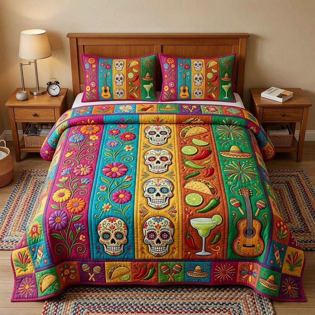 Cinco de Mayo Quilted Bedding Set Cinco Mayo Starlight Gift For Cinco - Tradiviet