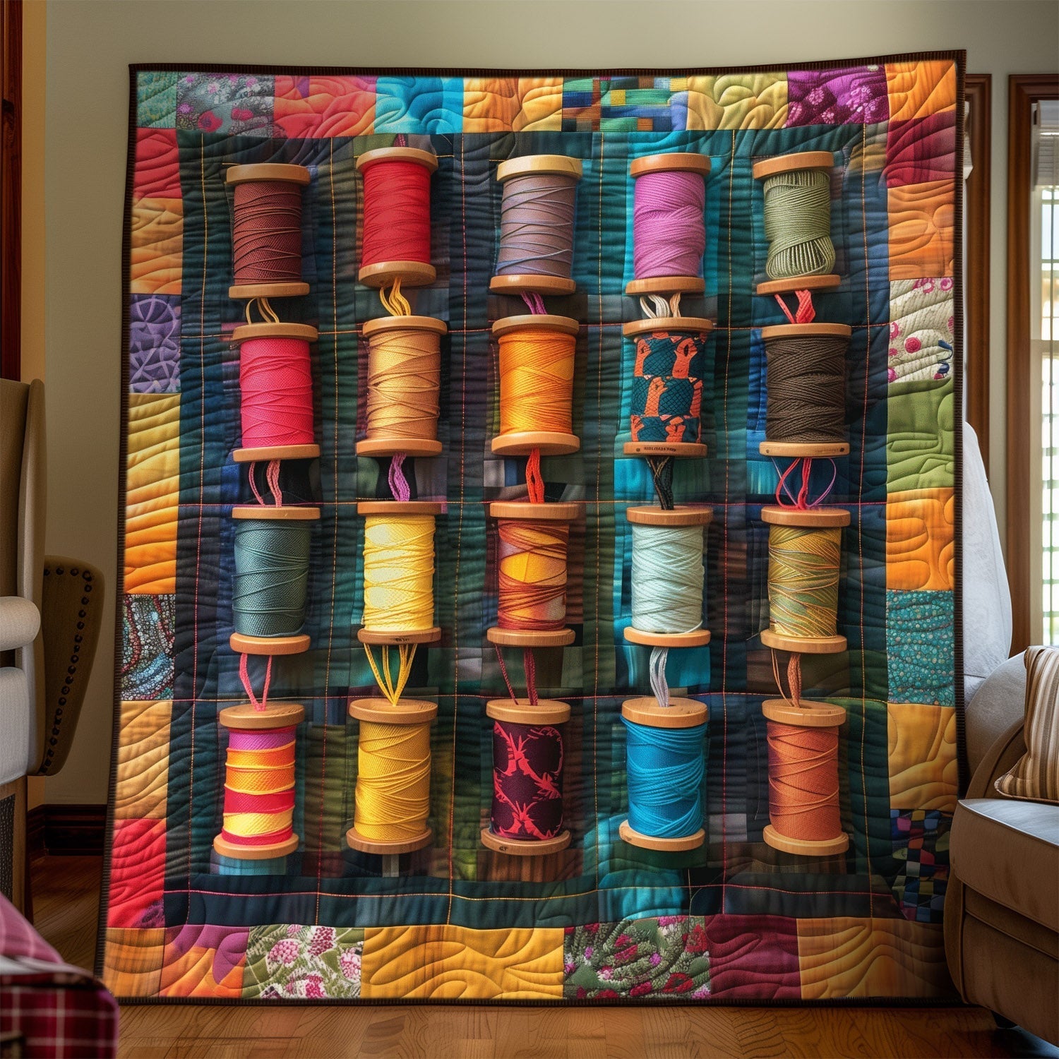 Classic Spools Quilted Blanket America's Birthday Gifts For A Patriotic Person - Tradiviet