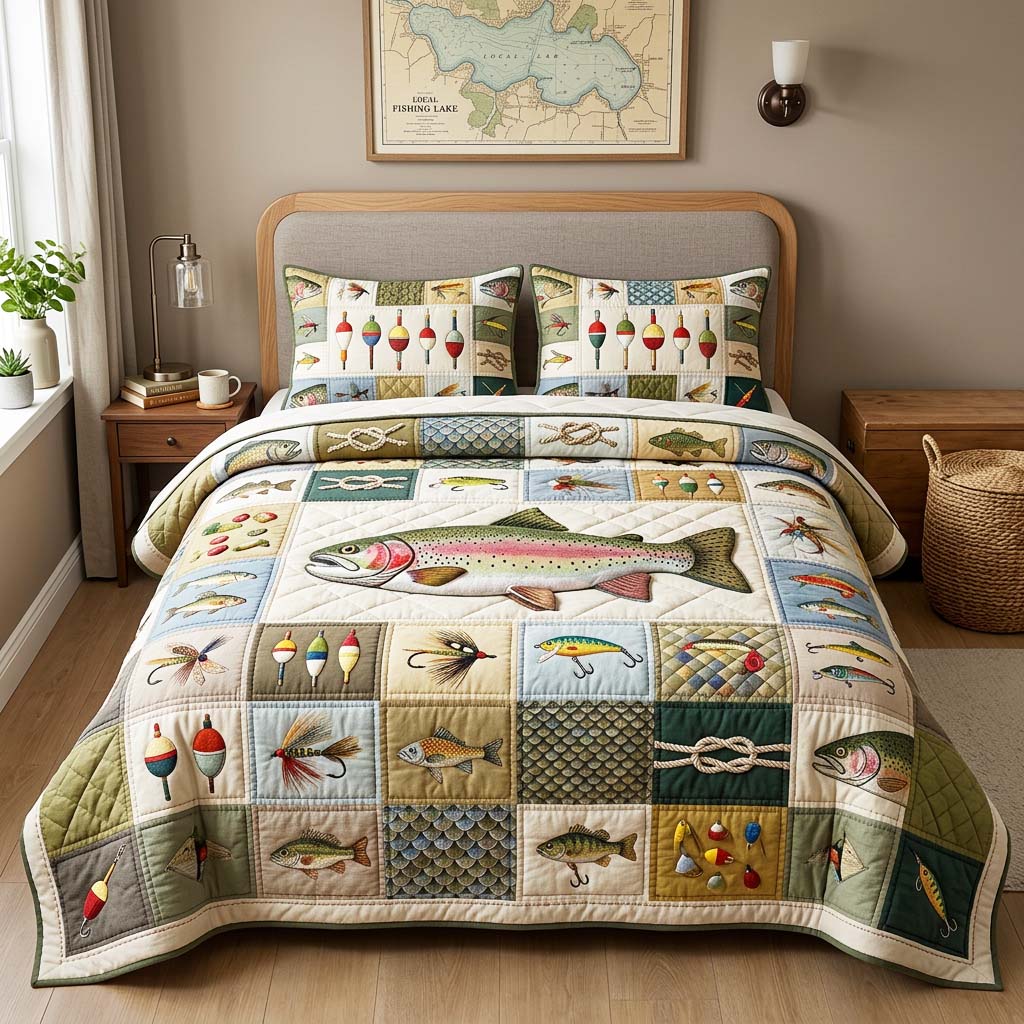 Classic Trout Quilted Bedding Set Classic Trout Freedom Gift For Classic Trout - Tradiviet