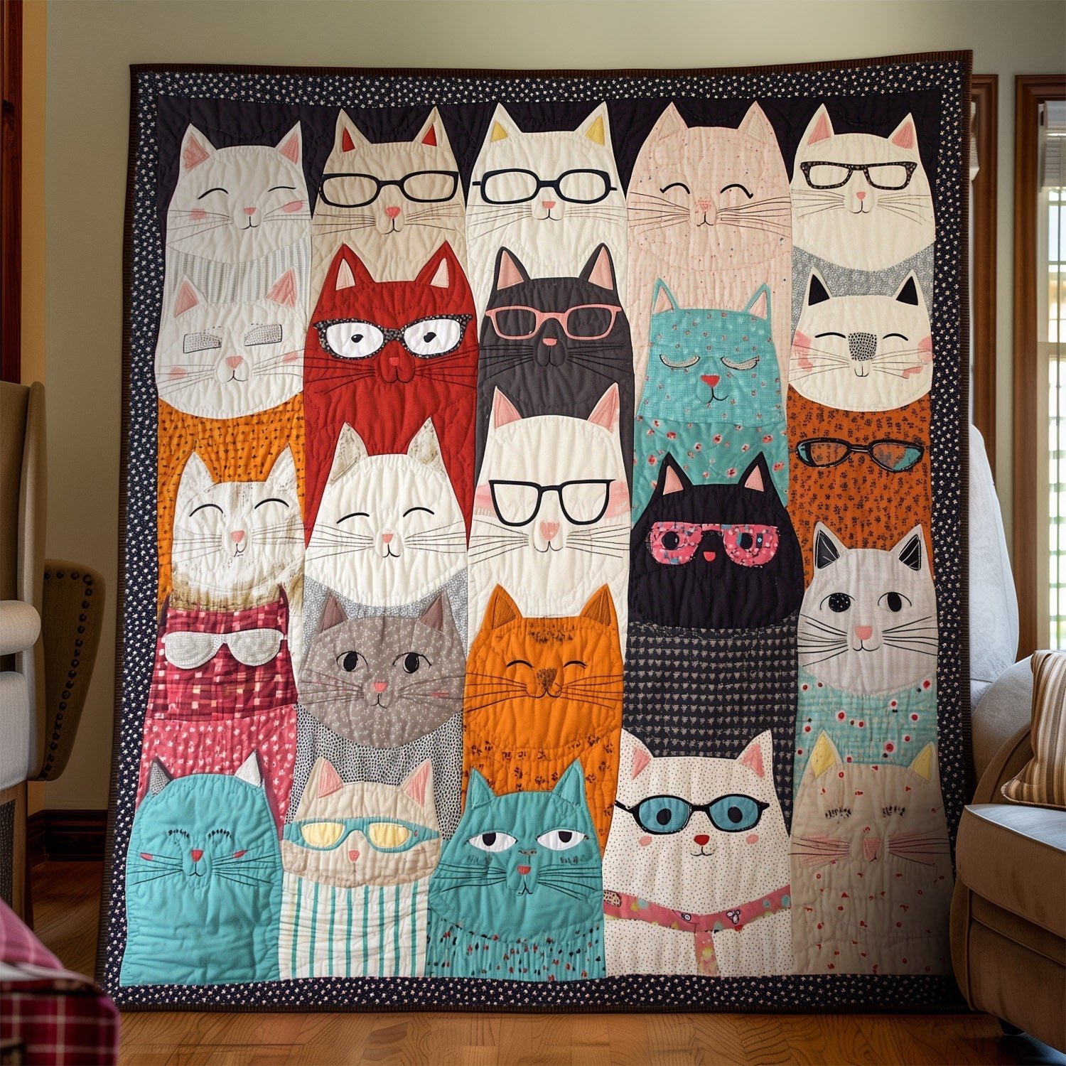 Clever Kitties Quilted Blanket Best 4Th Of July Patriotic Gifts For Women - Tradiviet