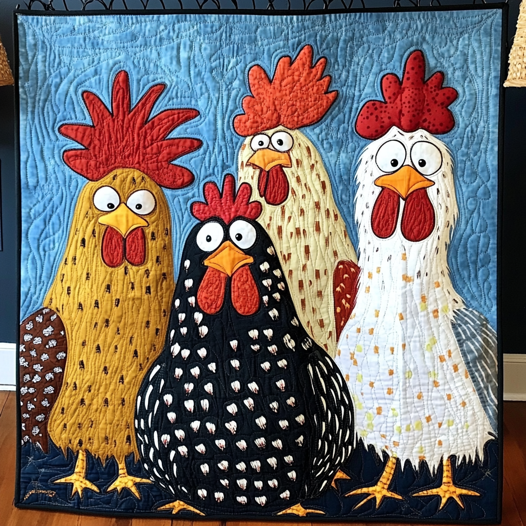 Cluck and Collect Quilted Blanket In God We Trust Patriotic Themed Gifts - Tradiviet