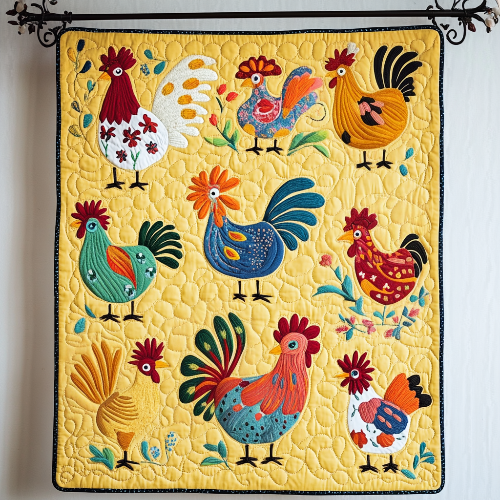 Clucking Comfort Quilted Blanket July 4 Apparel Gift for Decor Home - Tradiviet