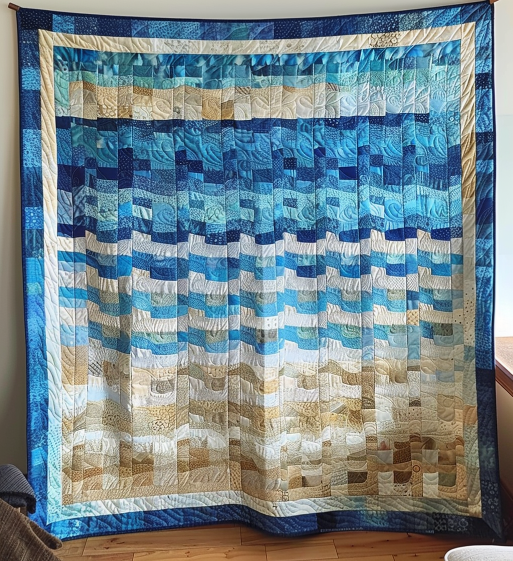 Coastal Breeze Quilted Blanket USA 250 Years Of Liberty Gift For Sister - Tradiviet