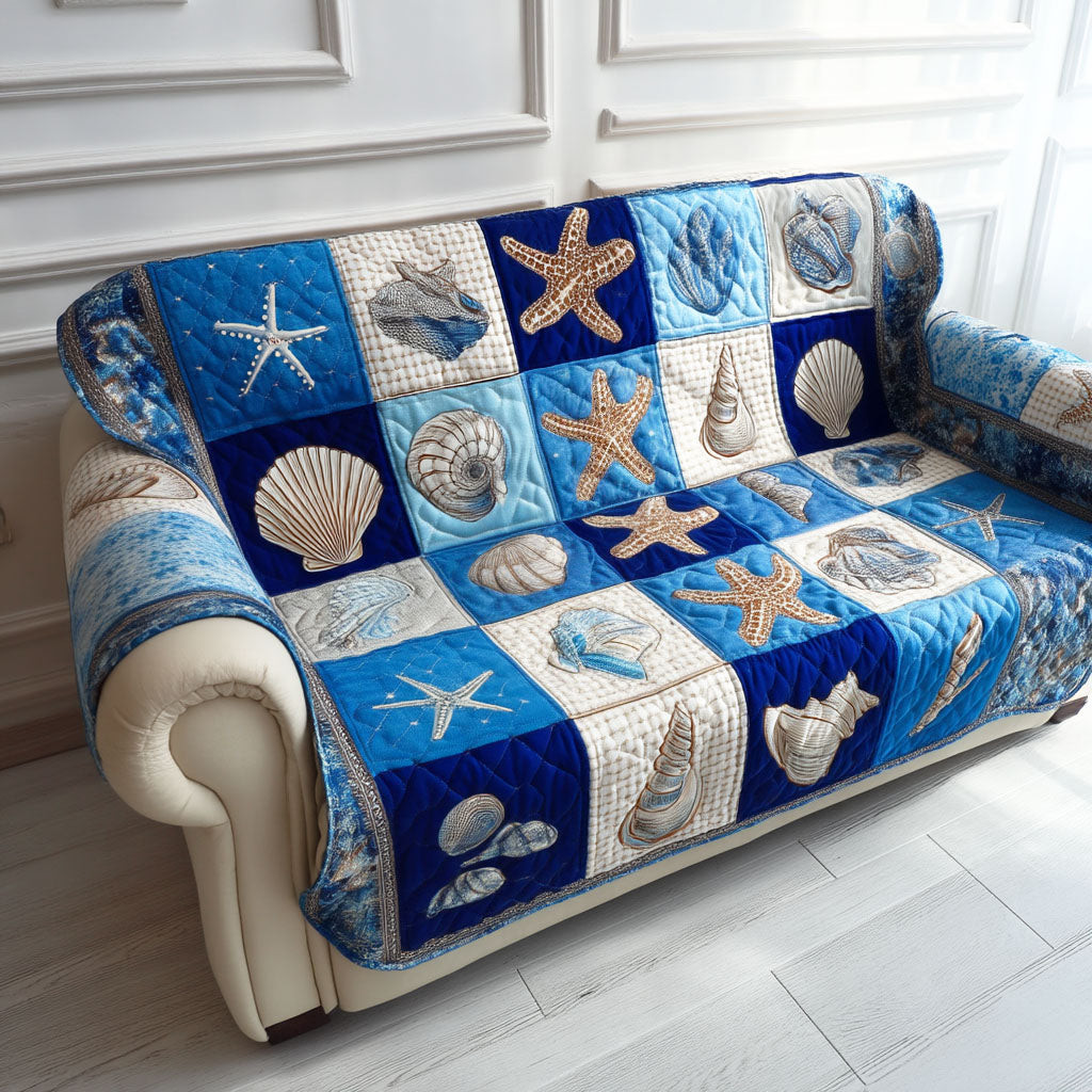 Coastal Calm Quilted Sofa Cover Furniture Covers For Sofas Best Father's Day Special Gifts - Tradiviet