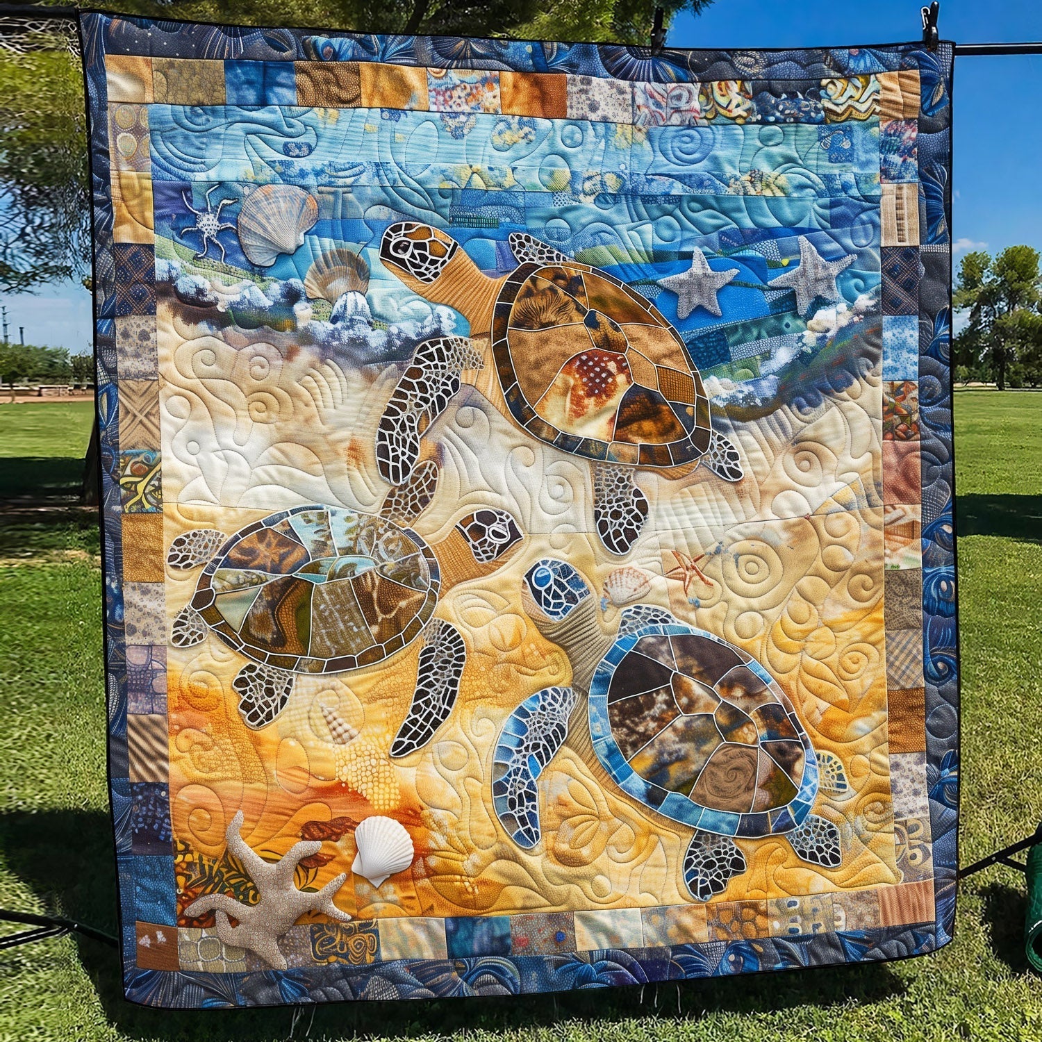 Coastal Crawl Quilted Blanket We The People Gift For Son - Tradiviet