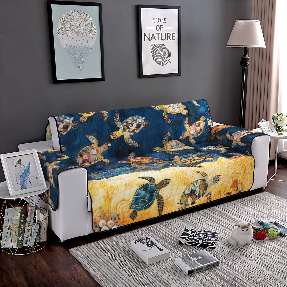 Coastal Dreams Quilted Sofa Cover Room Decor For Room Room Gift For Her - Tradiviet