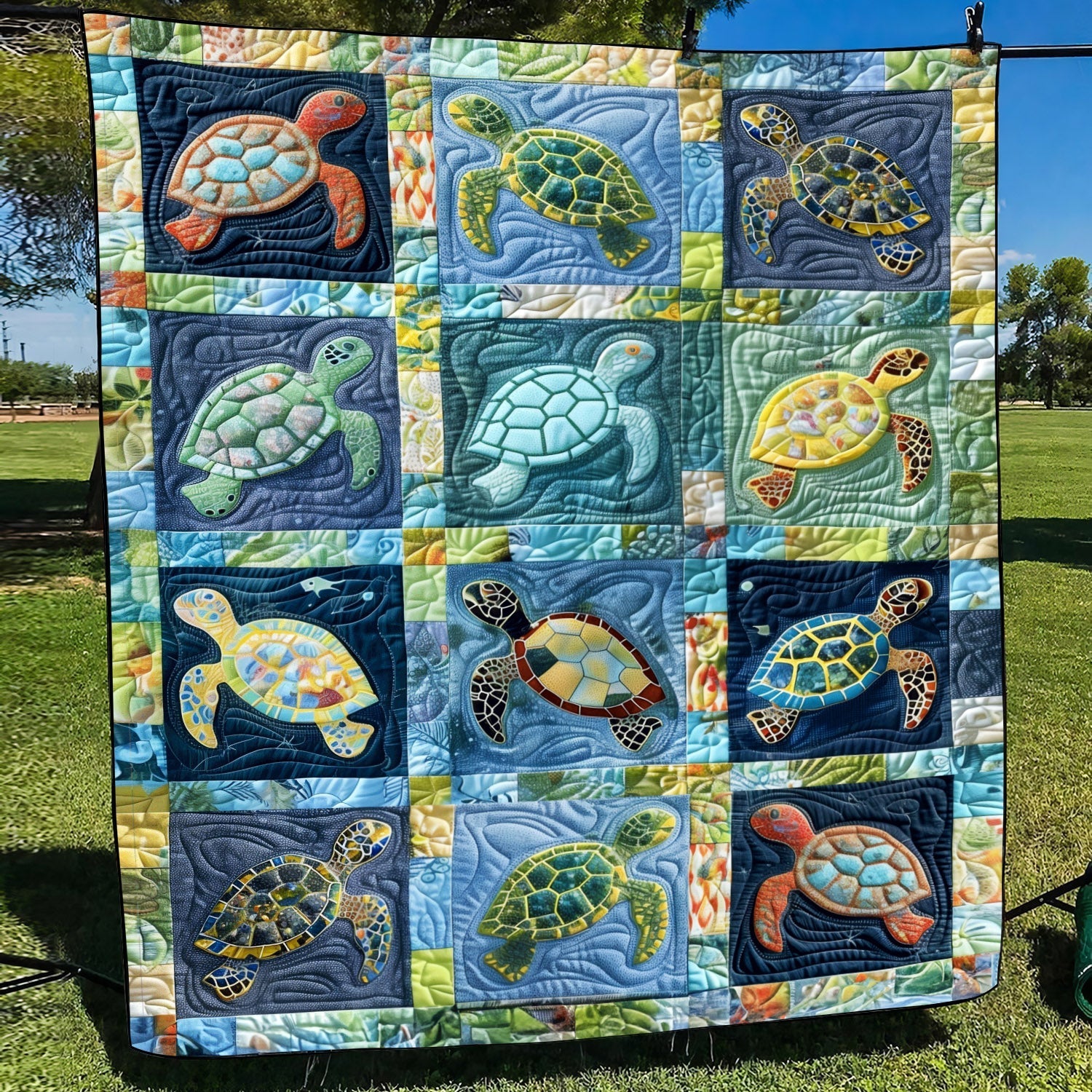 Coastal Drift Quilted Blanket Holiday Decorations Gift For Couple - Tradiviet