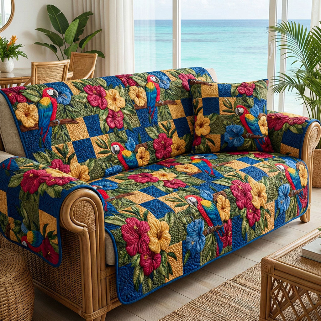 Coastal Paradise Quilted Sofa Cover The Best Sofa Slipcovers Good Gifts For Beach Lovers - Tradiviet
