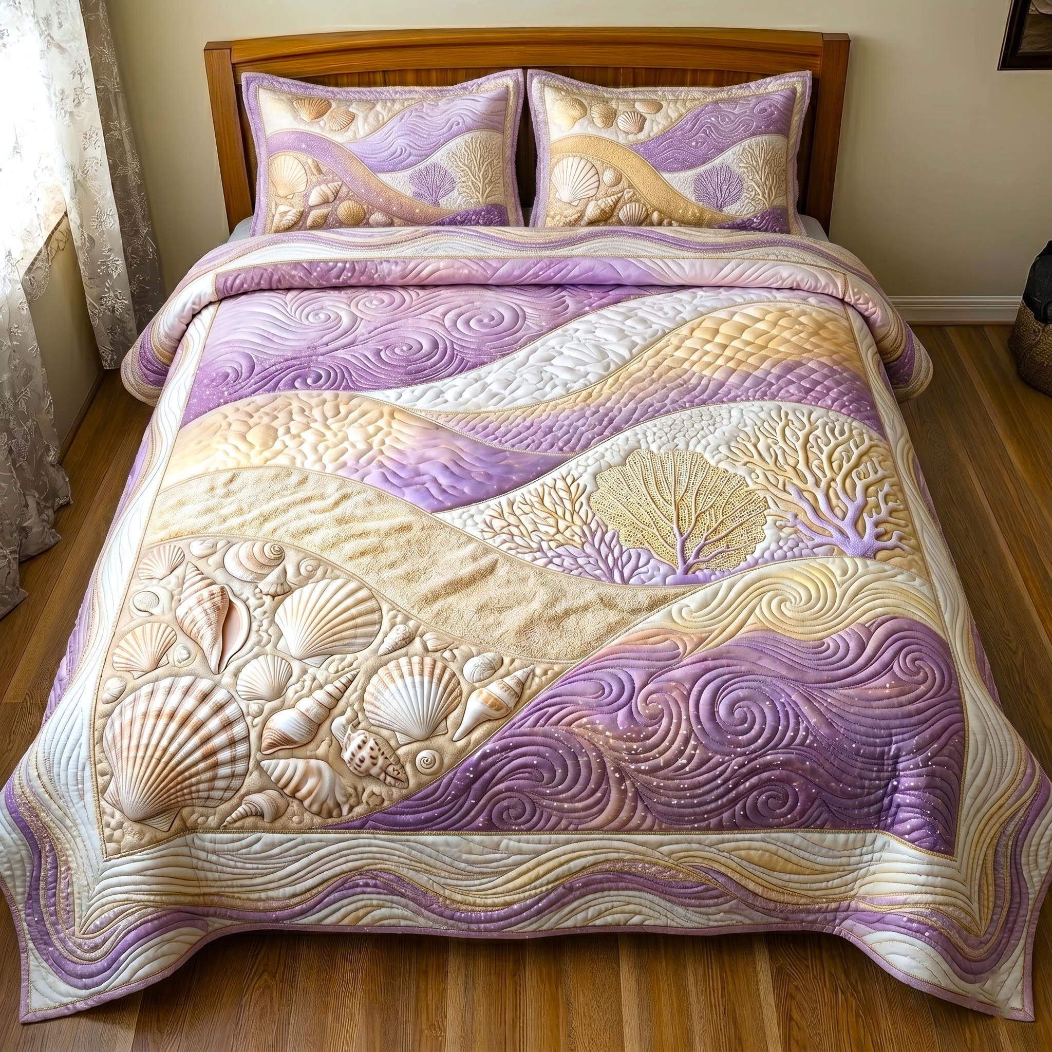 Coastal Treasure Quilted Bedding Set Coastal Treasure Retreat Gift For Treasure - Tradiviet