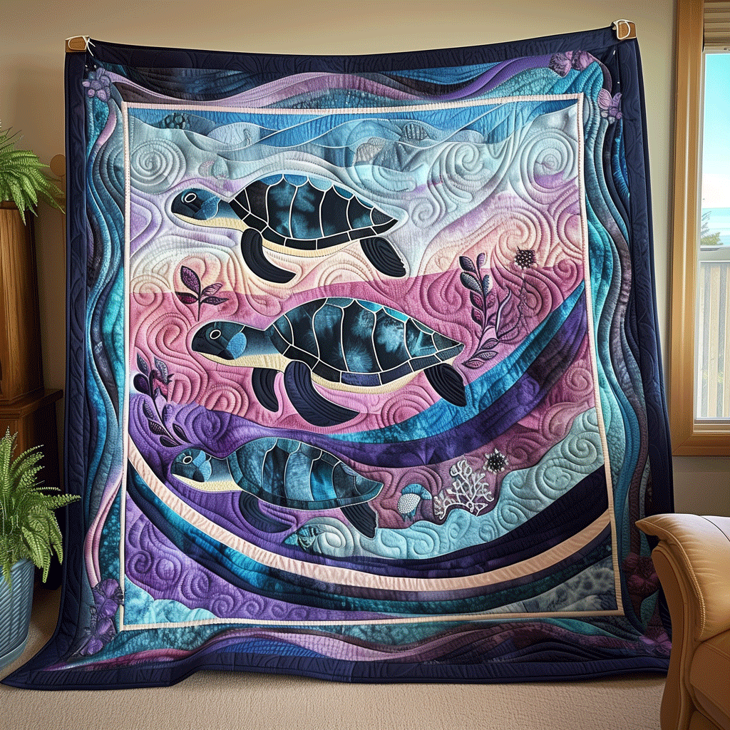 Coastal Waters Quilted Blanket Home Good Decoration Gift For Living Room - Tradiviet