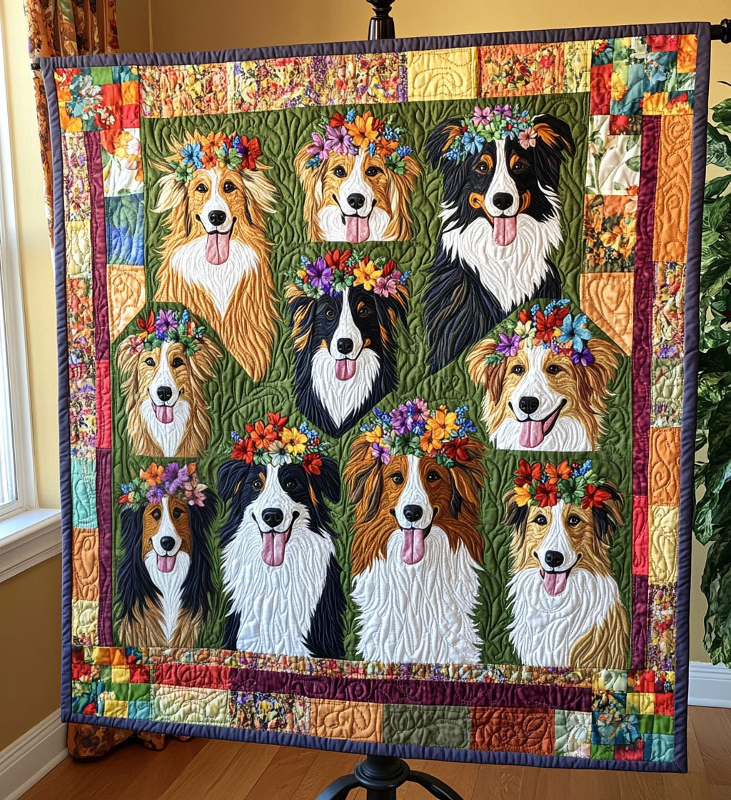 Collie Fields Quilted Blanket Decorations For Your Room Gift For Boho Decor - Tradiviet