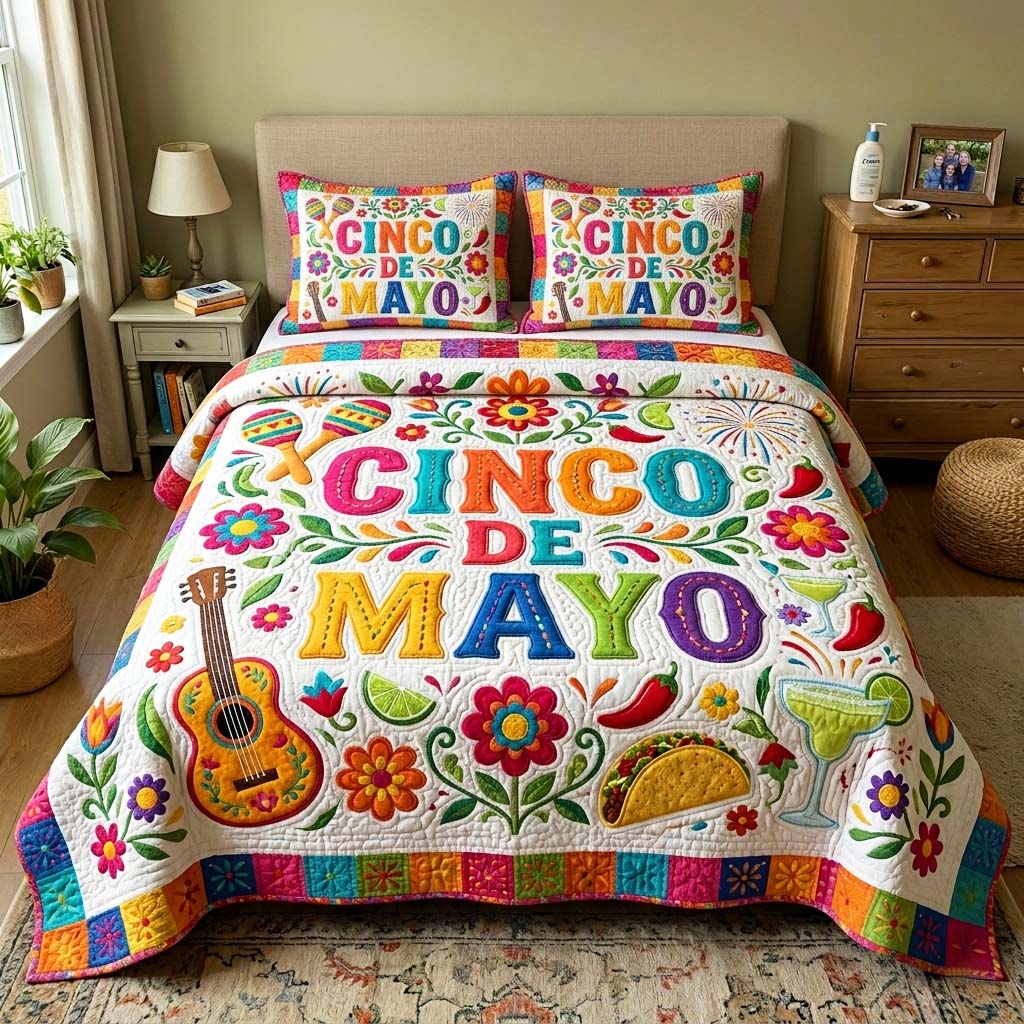 Color Tiles Quilted Bedding Set Color Tiles Cabin Gift For Color Tiles - Tradiviet