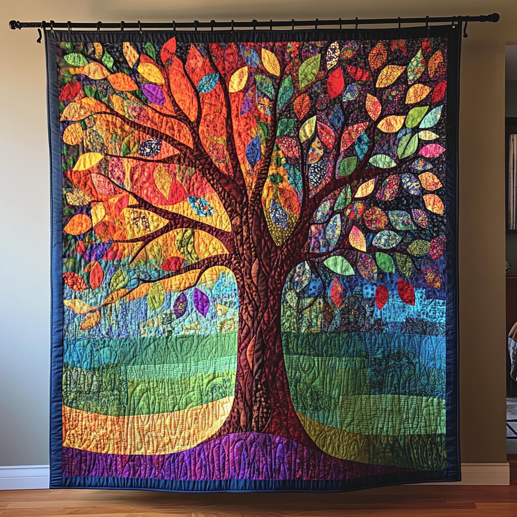 Colorful Canopy Quilted Blanket America Land Of The Free Gifts For A Patriotic Person - Tradiviet