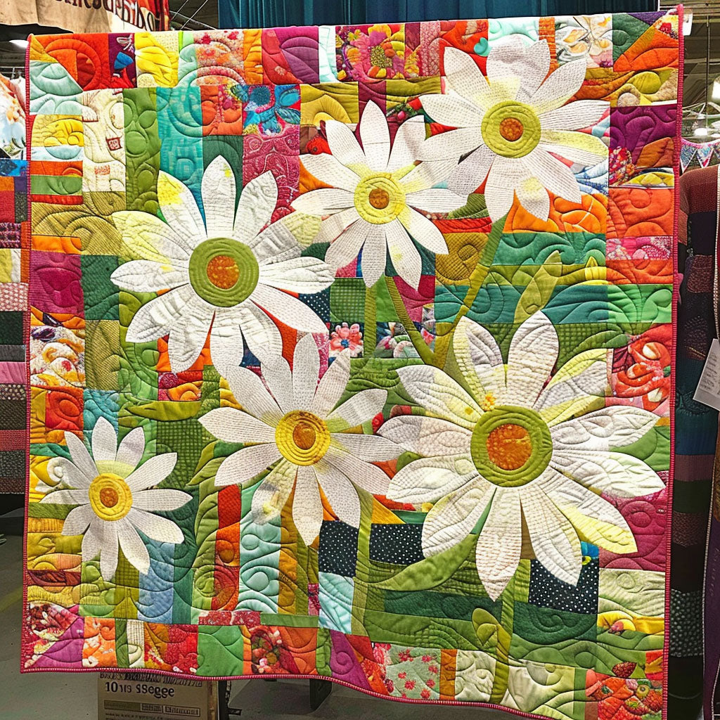 Colorful Floral Delight Quilted Blanket USA 250 Years Strong Gift For Son - Tradiviet