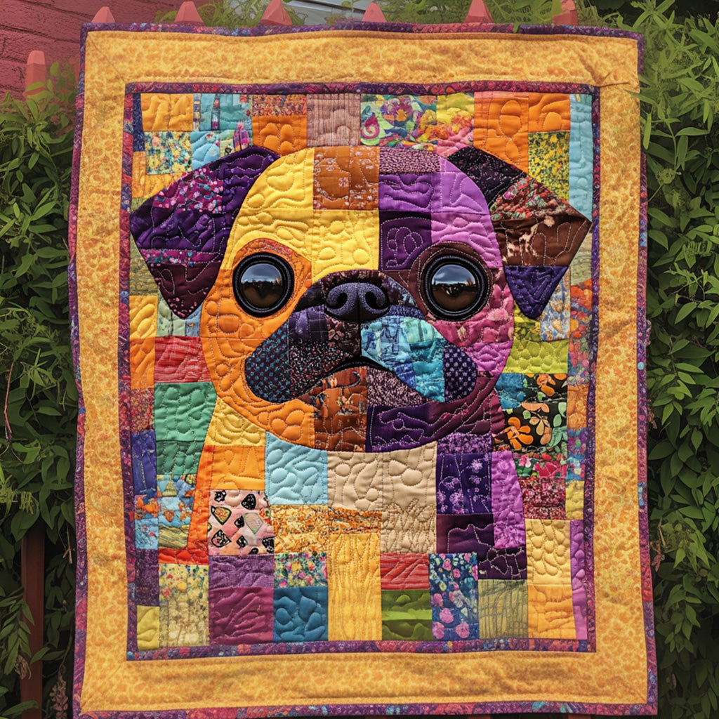 Colorful Pug Love Quilted Blanket Room Ideas Gift For Living Room - Tradiviet