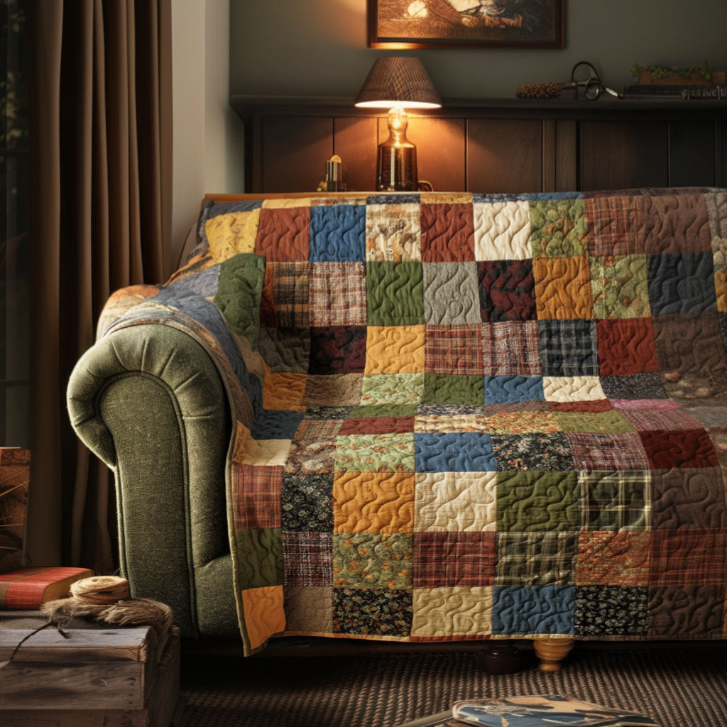 Comfort Grid Quilted Sofa Cover Nice Couch Covers Father's Day Presents For Husband - Tradiviet