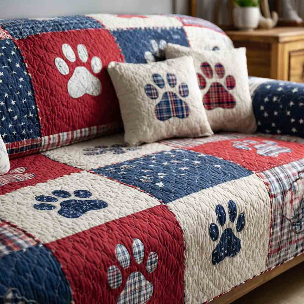 Comfort Paw Patch Quilted Sofa Cover Couch Cover Sofa Birthday Present For Dog Lovers - Tradiviet
