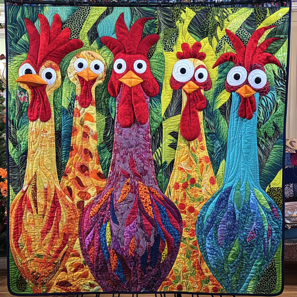 Comical Coop Crew Quilted Blanket 250 Years Of Defending Liberty Patriotic Gift Ideas - Tradiviet