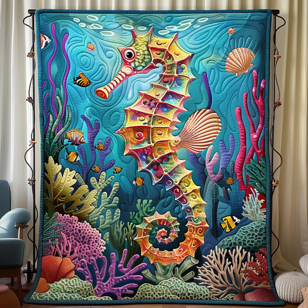 Coral Kingdom Quilted Blanket Independence Day 2026 Gift For Mom - Tradiviet
