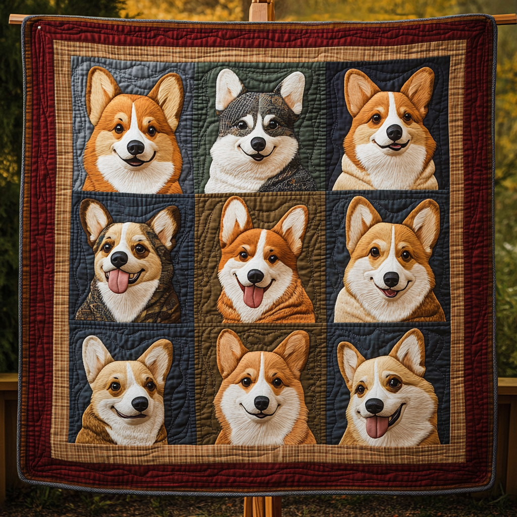 Corgi Adventure Tails Quilted Blanket USA 250 Years Of Freedom Gift For Daughter - Tradiviet