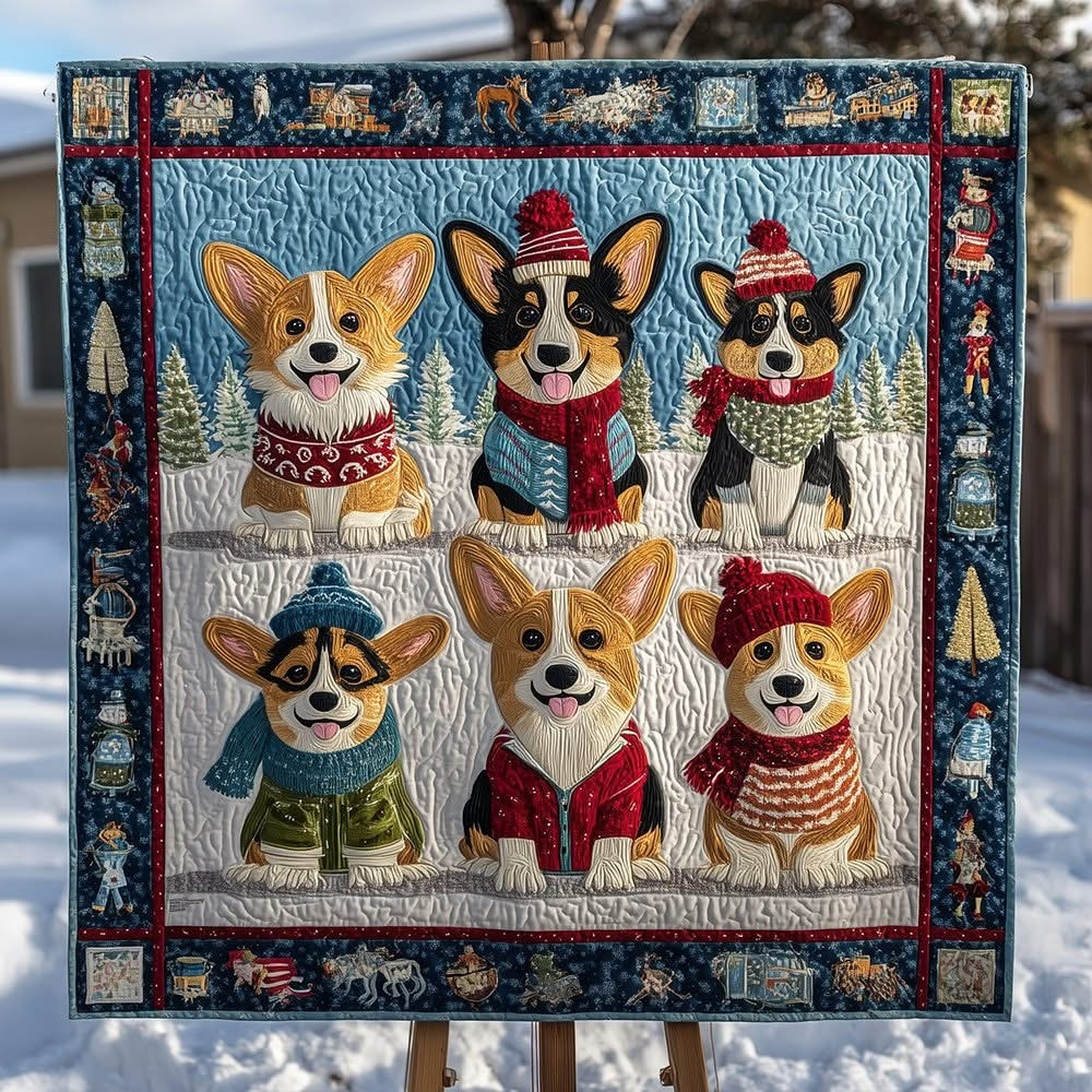 Corgi Bliss Quilted Blanket Cute Christmas Presents For Dog Owners 2025 - Tradiviet