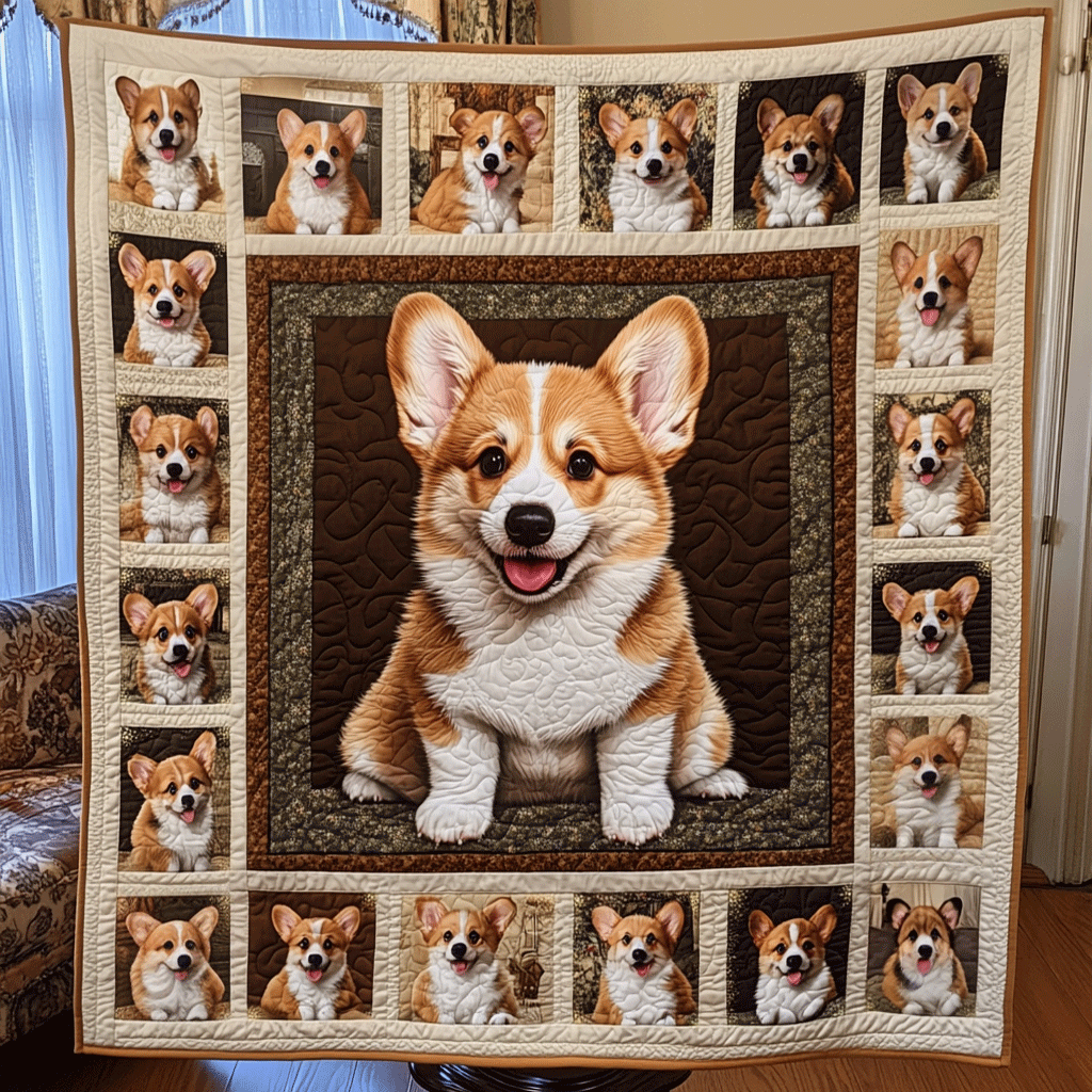 Corgi Bliss Quilted Blanket USA 250Th Anniversary Gift For Nana - Tradiviet