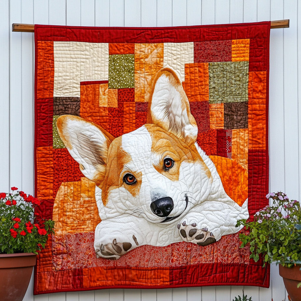 Corgi Charm Quilted Blanket America's 250th Anniversary Gift For Bestie - Tradiviet