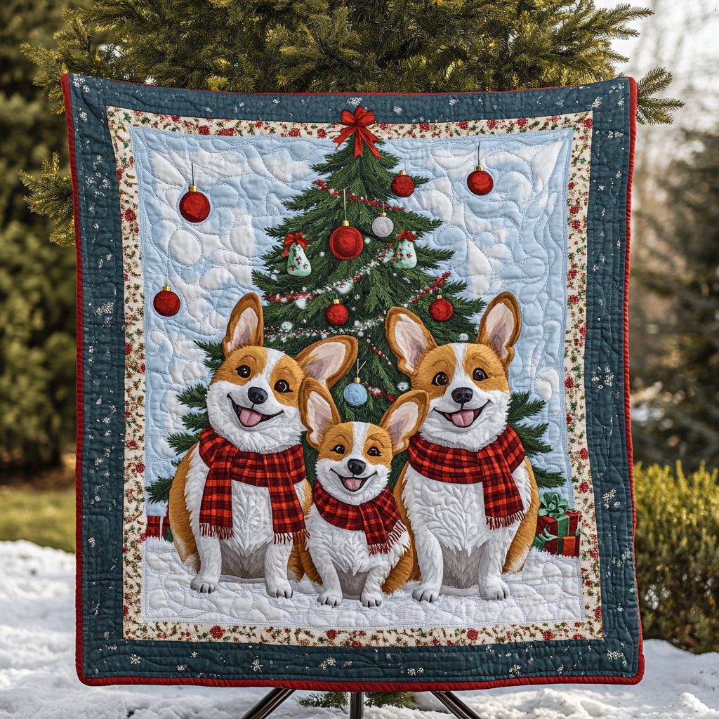Corgi Christmas Magic Quilted Blanket House Decorations Gift For Kids - Tradiviet