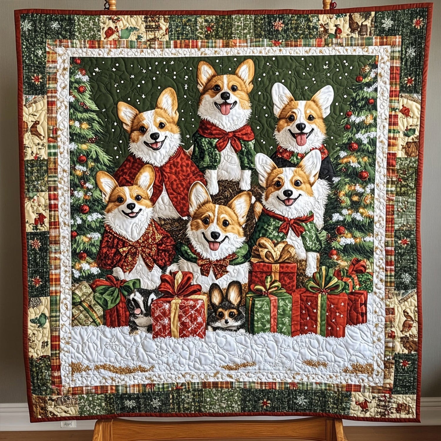 Corgi Christmas Magic Quilted Blanket Vacation House Decoration Gift For Girls - Tradiviet