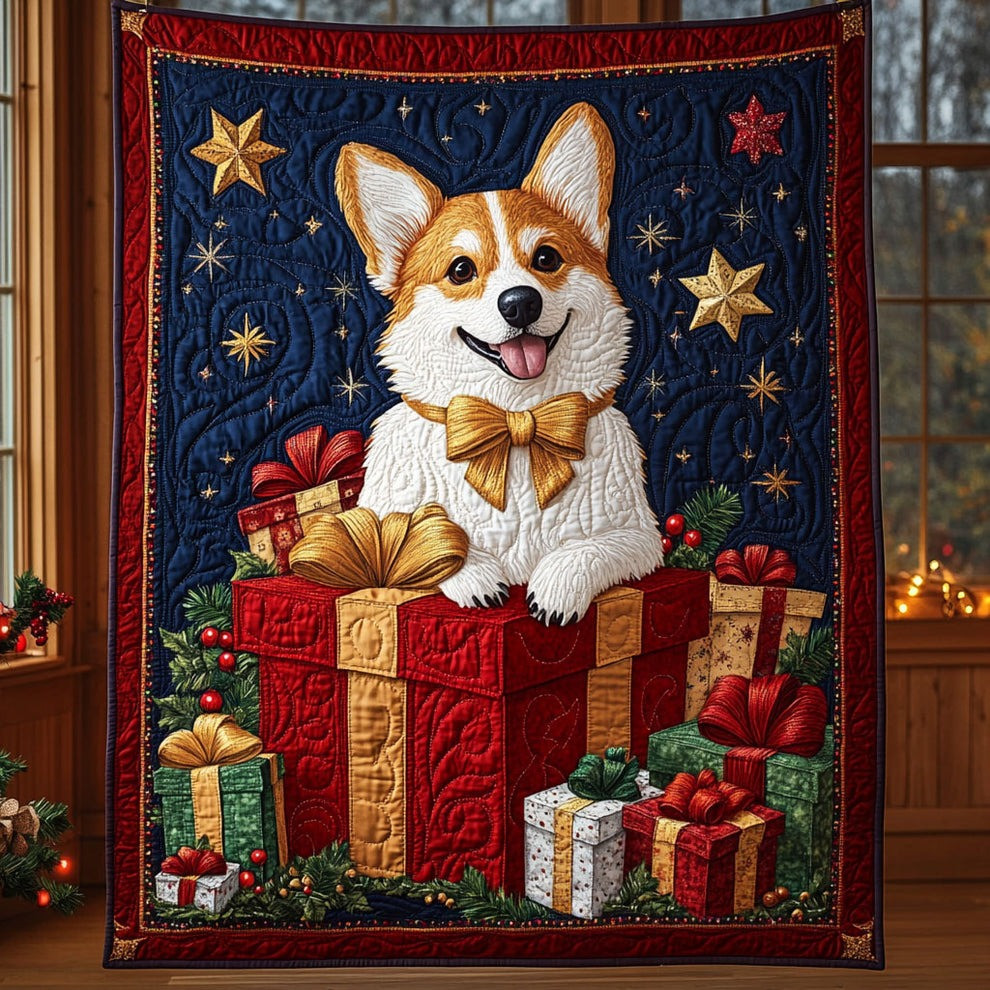 Corgi Christmas Quilt Blanket Winter Holiday Home Decor Best Gifts For Corgi Lovers - Tradiviet