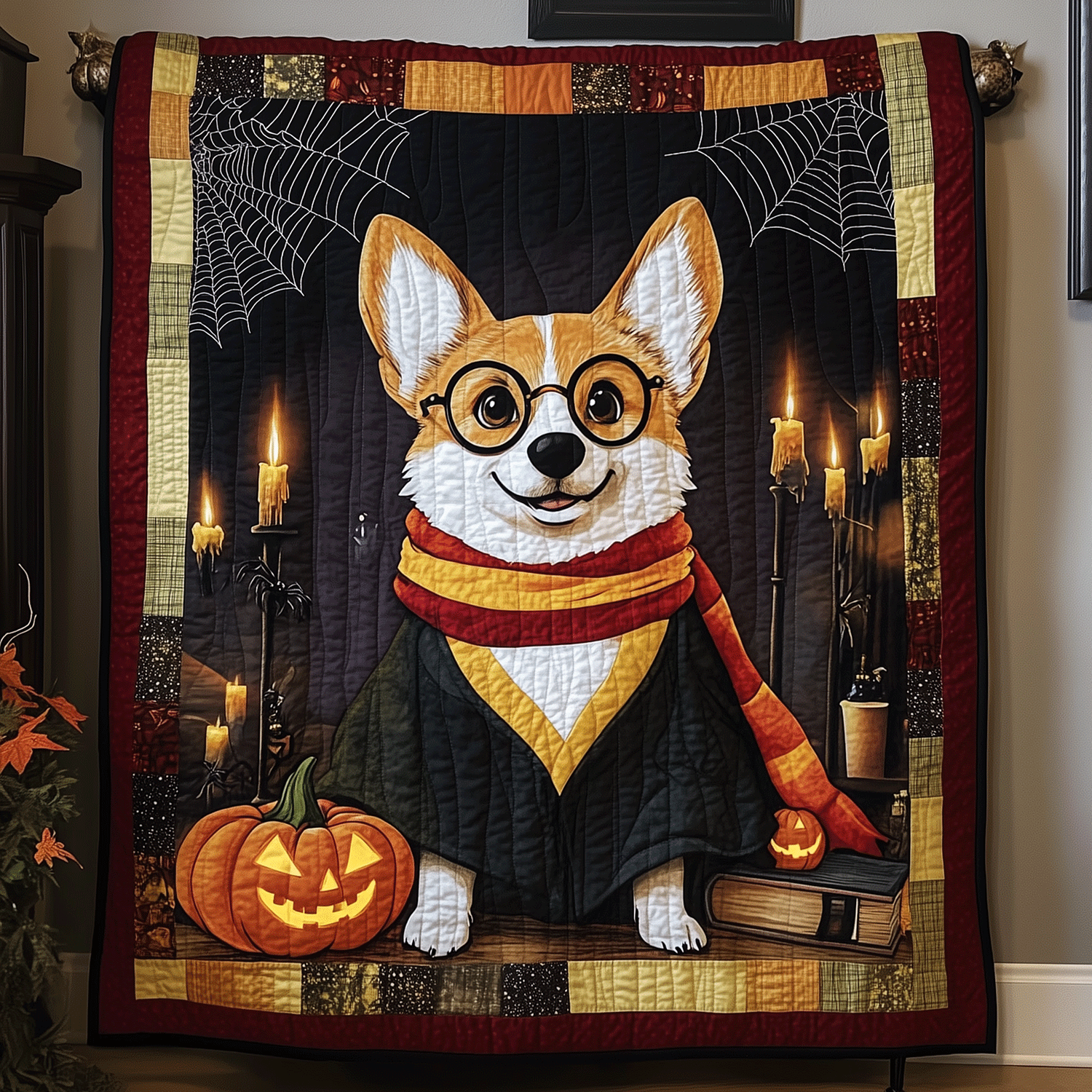 Corgi Coven Quilted Blanket Living Room Decor Gift For Room Decor - Tradiviet