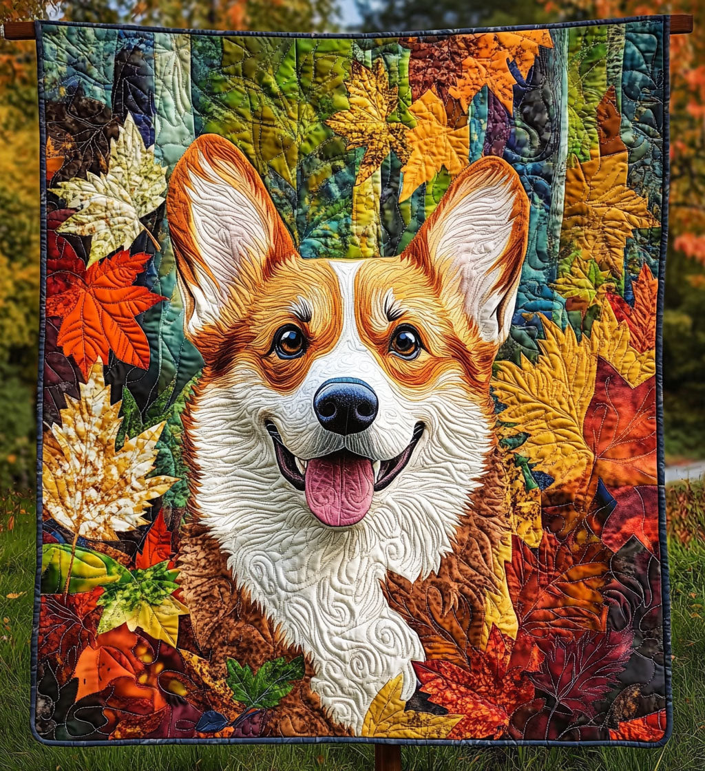 Corgi Cuddle Haven Quilted Blanket Indoor Holiday Decorations Gift For Indoor Decor - Tradiviet