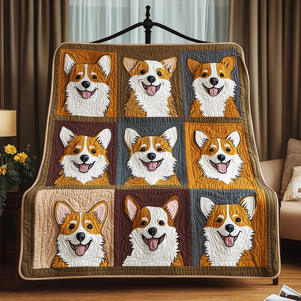 Corgi Cuties Quilted Blanket Decor Ideas For Living Room Gift For Bedroom Decor - Tradiviet