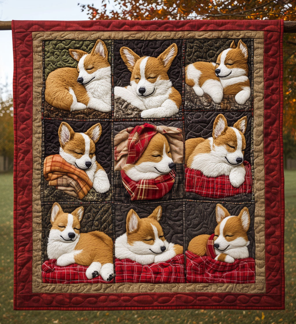 Corgi Joyride Quilted Blanket Holiday Home Decor Gift For Porch Decor - Tradiviet