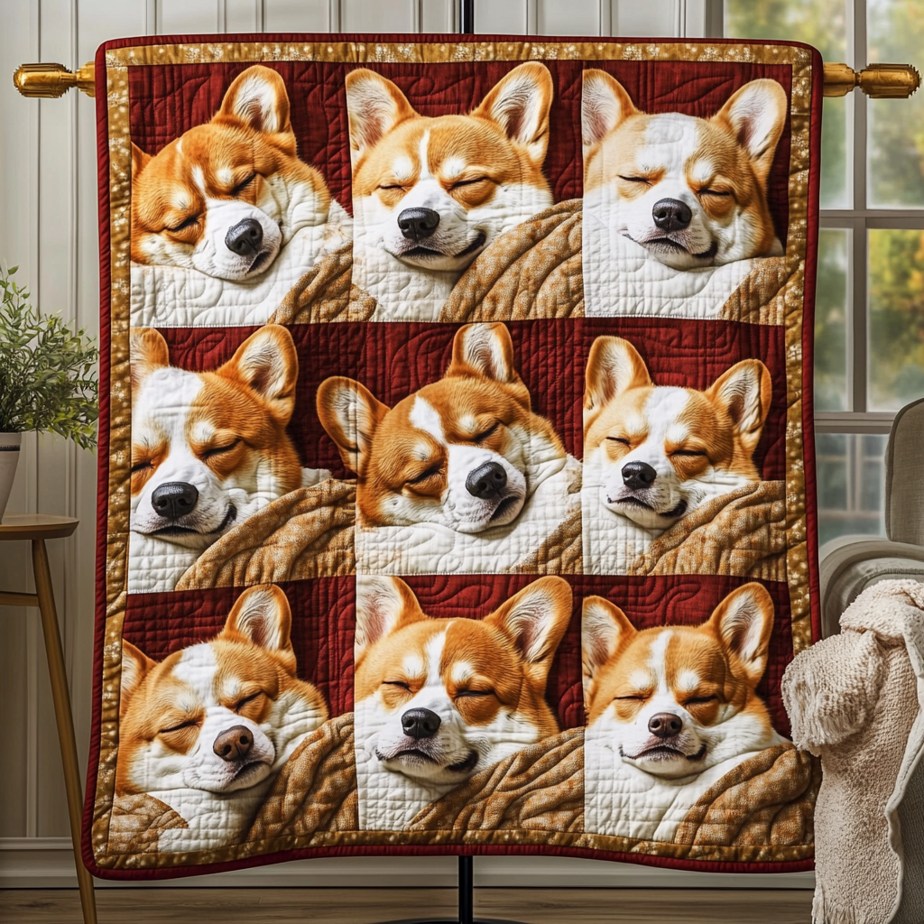 Corgi Pals Quilted Blanket America 250 Years Unique Patriotic Gifts - Tradiviet