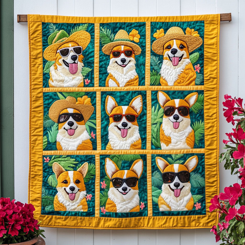 Corgi Paradise Quilted Blanket America 250Th Anniversary Patriotic Gifts For Women - Tradiviet