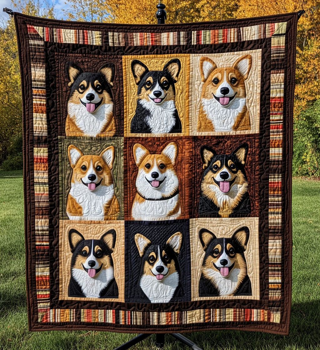 Corgi Paws and Dreams Quilted Blanket America Land Of The Free Patriotic Birthday Gifts - Tradiviet
