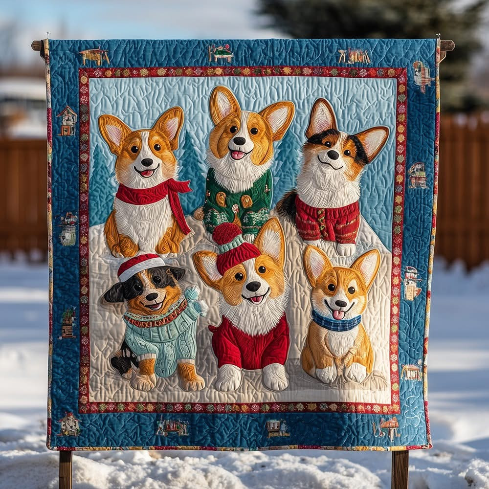 Corgi Quilted Blanket Christmas Gifts With Corgis On Them For Dog Lover - Tradiviet