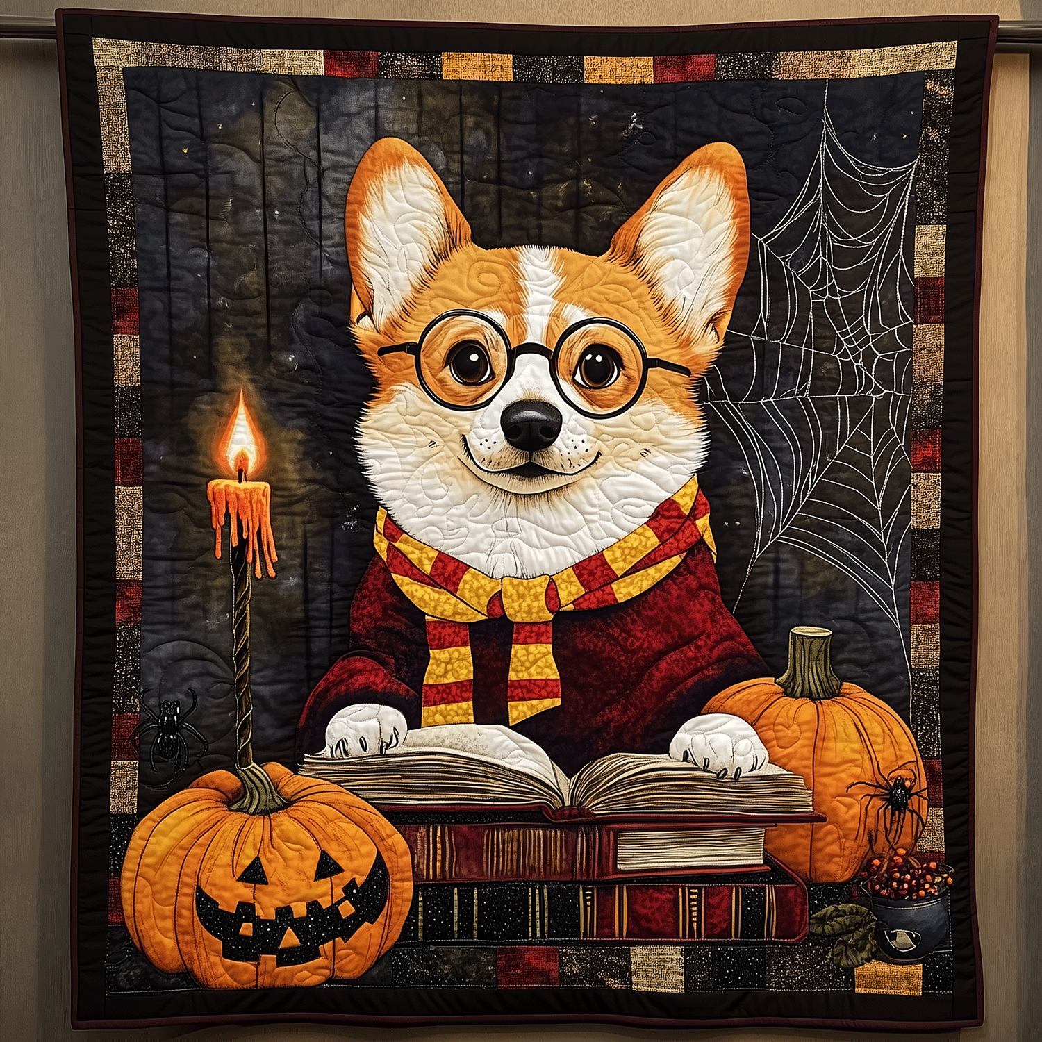 Corgi Spellbound Quilted Blanket Fourth Of July Gift for Decor Home - Tradiviet