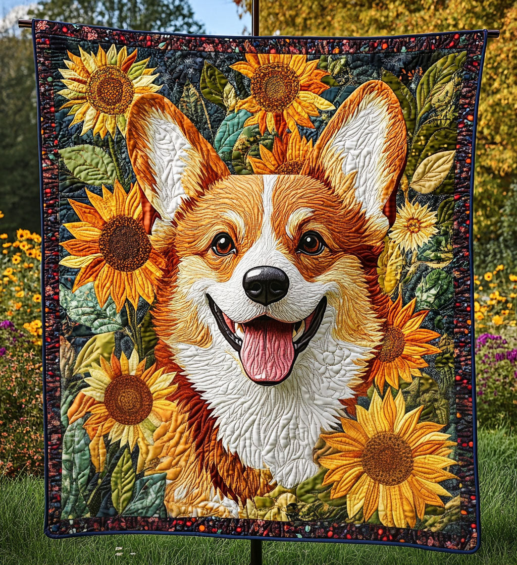 Corgi Sunshine Smiles Quilted Blanket July 4 1776 July 4 2026 Gift For Wife - Tradiviet
