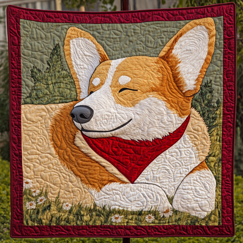 Corgi Tail Wiggles Quilted Blanket July 4 Apparel Gift For Husband - Tradiviet
